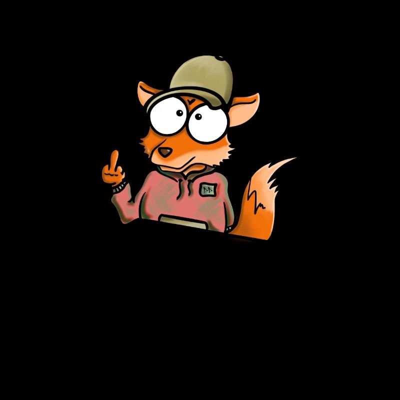 Fox with Cap Middle Finger