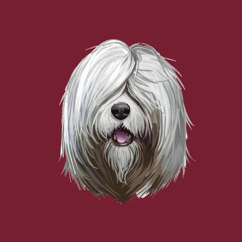Illustration de l’aquarelle du chien Ovcharka de Russie du Sud