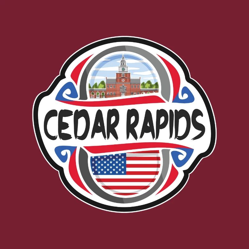 Cedar Rapids États-Unis Drapeau des États-Unis Voyage Souveni