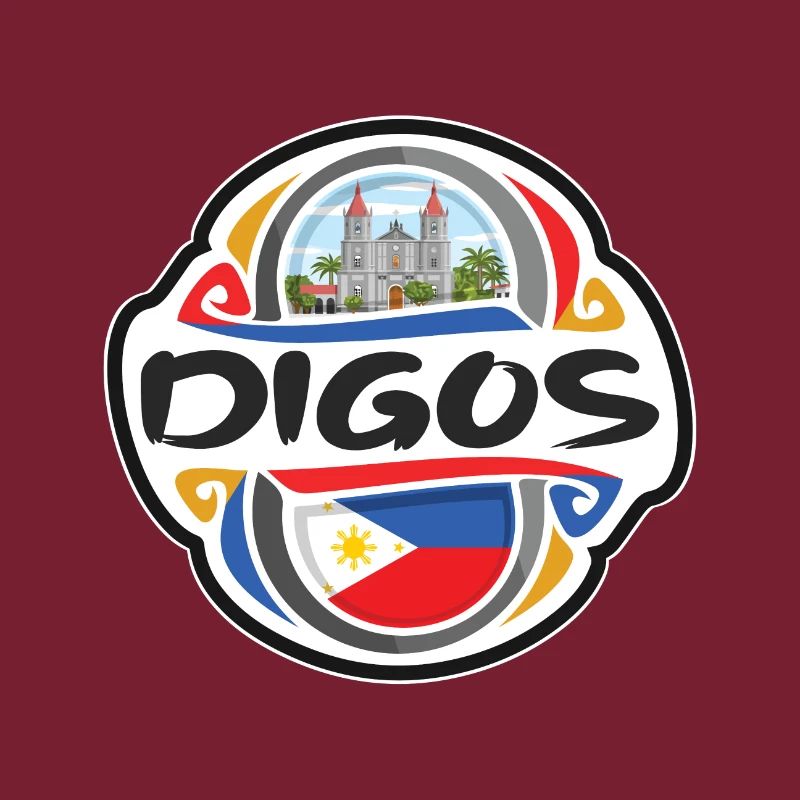 Digos Philippines Drapeau Badge Voyage Souvenir Timbre
