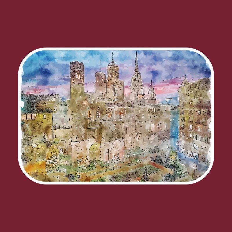 Barcelone Espagne Aquarelle Esquisse Dessin Dessiné