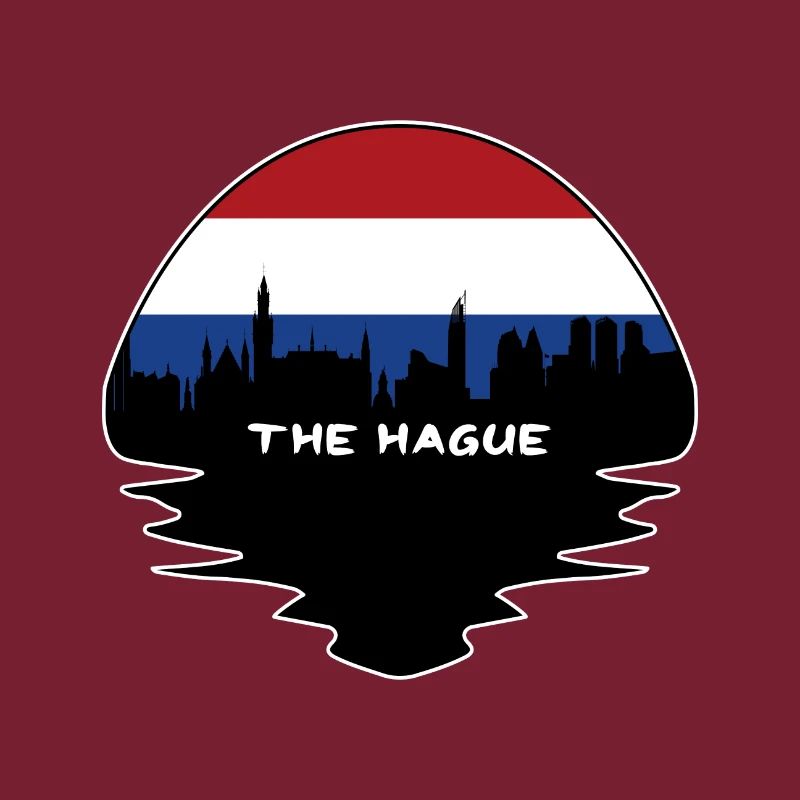 La Haye Pays-Bas Drapeau Skyline Silhouette Trav