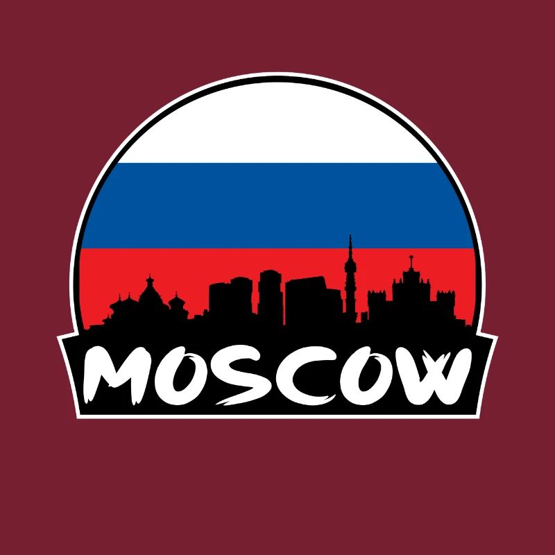 Moscou Russie Flag Skyline Silhouette Voyage