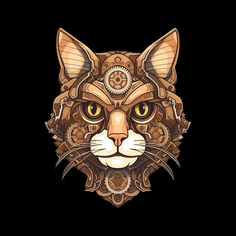 Steampunk Katze Katzenkopf