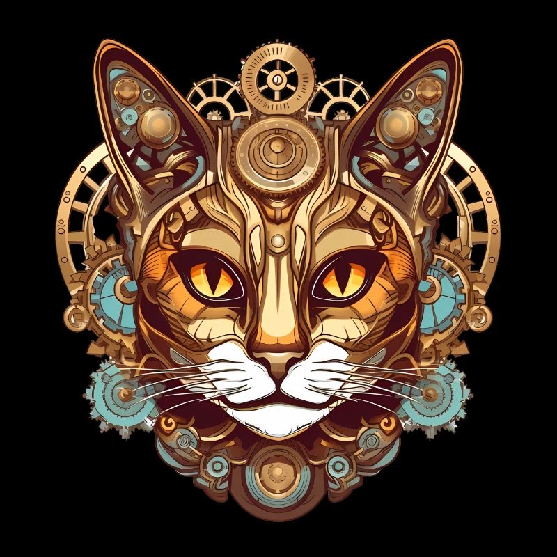 Steampunk Katze Katzenkopf