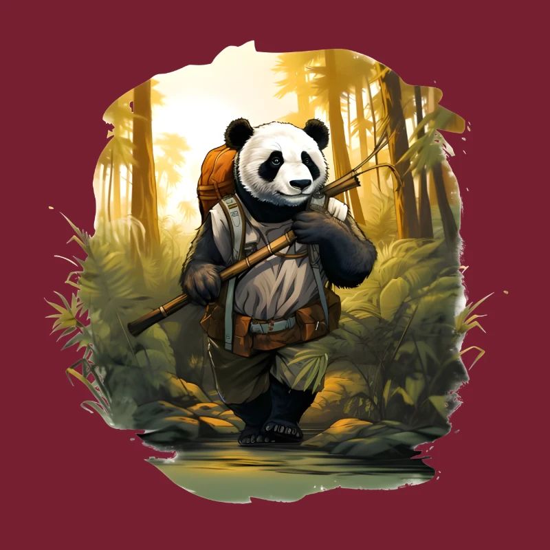 Panda Forest Bamboo Hiker Backpack Plants