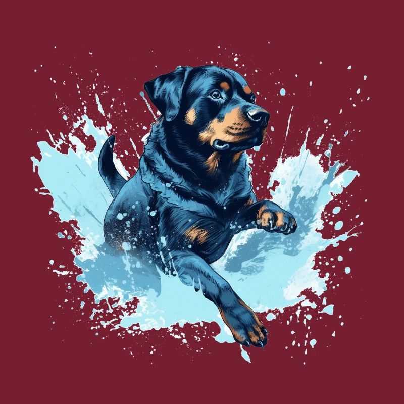 Rottweiler Dock-Plongée dans l’eau