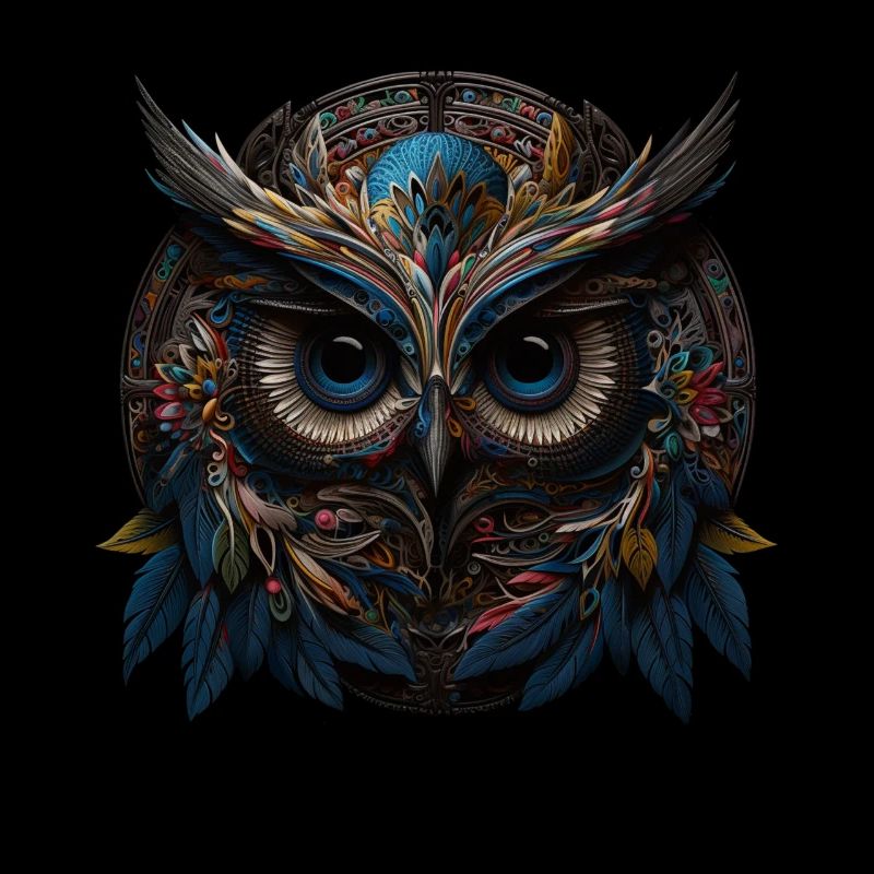 Eule Nachtvogel Vogel Tier Geschenk Mandala