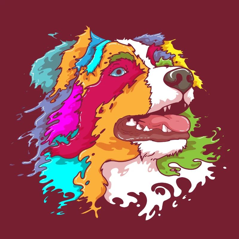 Australian Shepherd Aussie Lover Splash Art