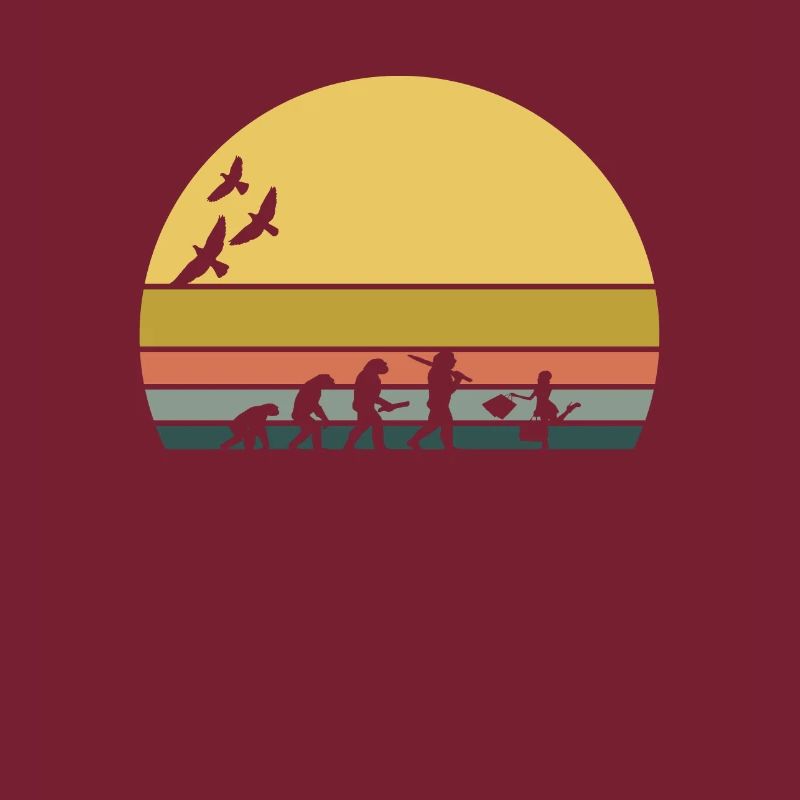 Retro Vintage Sunset Evolution Shoping