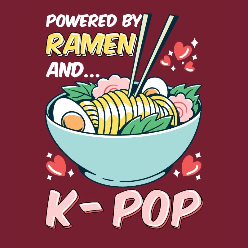 Powered by Ramen and Kpop k-pop Geschenk Spruch