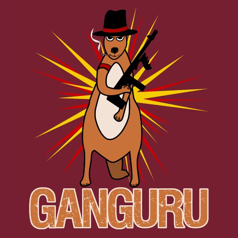 Känguru mit Waffe Kängurus