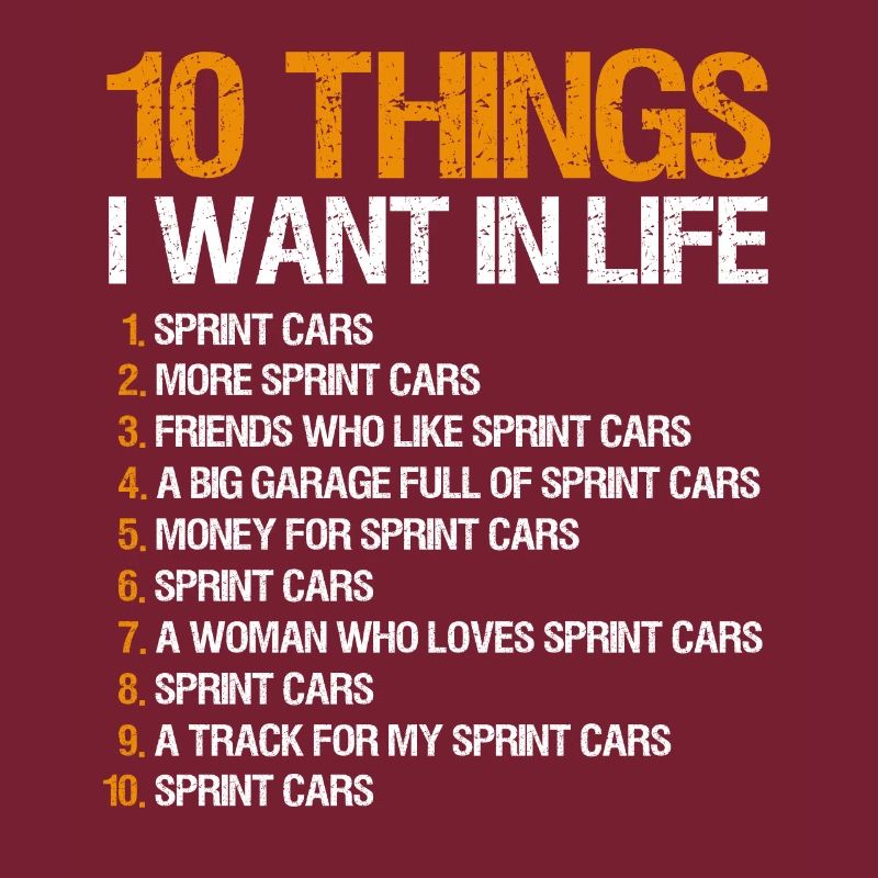 Sprint Car Racing Spruch