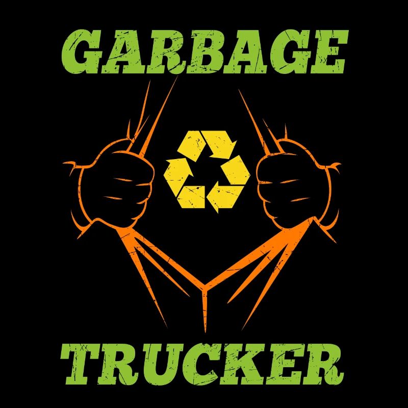 Garbage Trucker Recycling Symbol For Trash Trucker