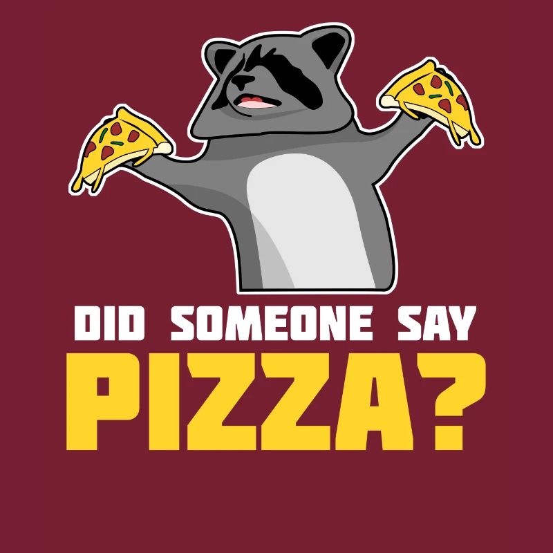 Waschbär mit Pizza