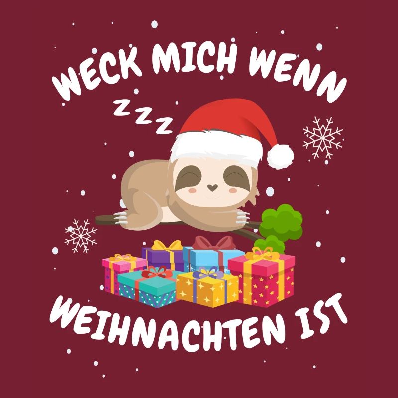 Faultier Weck mich wenn Weihnachten ist