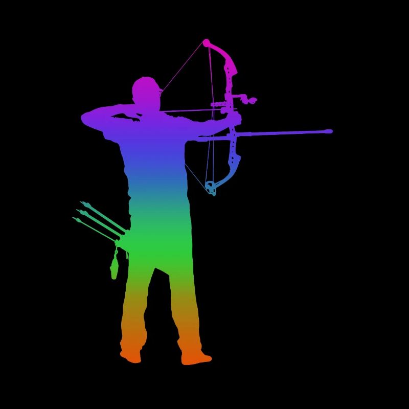 Bogenschießen Regenbogen Silhuette
