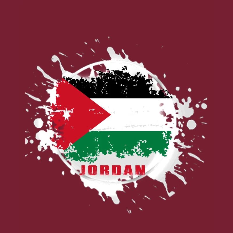 Jordanien Flagge mit Klecks