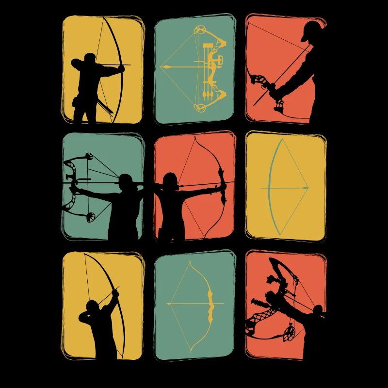 Bogenschießen Vintage Retro Recurve Compound Bogen