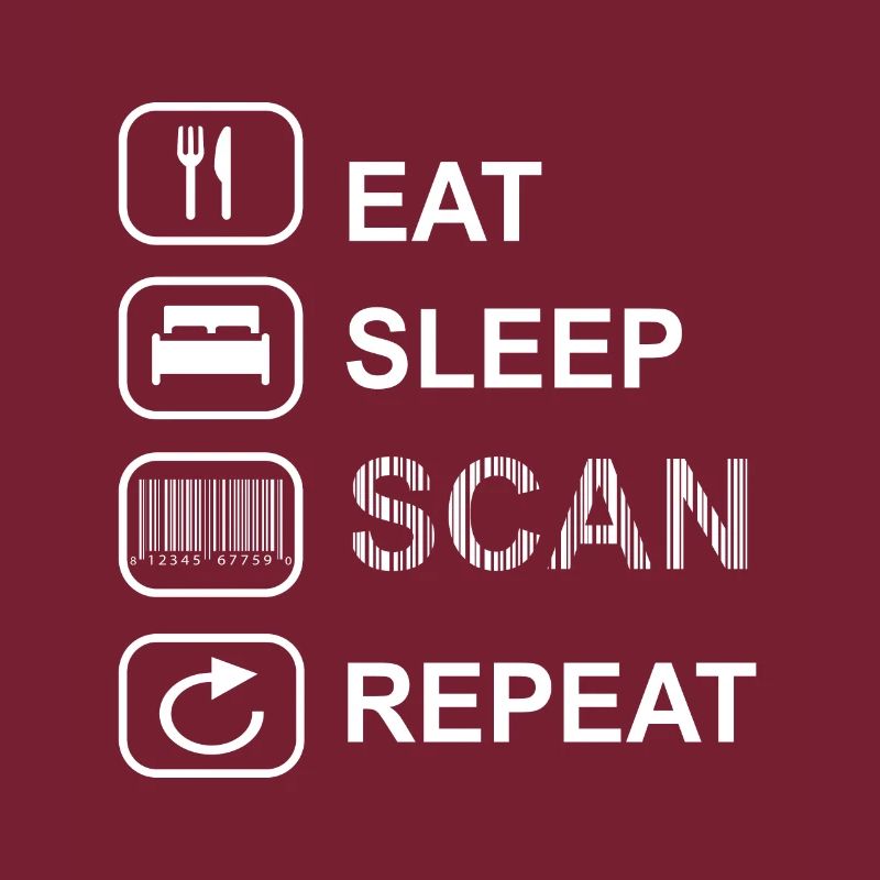 Kassierer Verkäufer Barcode Eat Sleep Scan Repeat