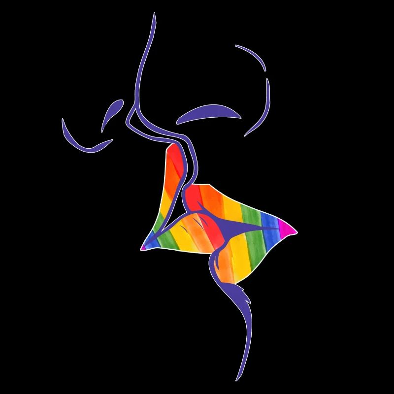 Rainbow Kissing Lips