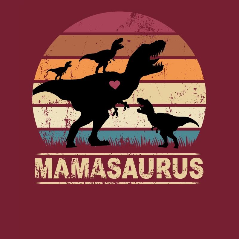 Mamasaurus Dinosaurier Herz Drillinge Muttertag
