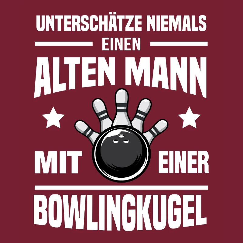 Alter Mann Bowling Rentner Bowlingkugel Bowlen