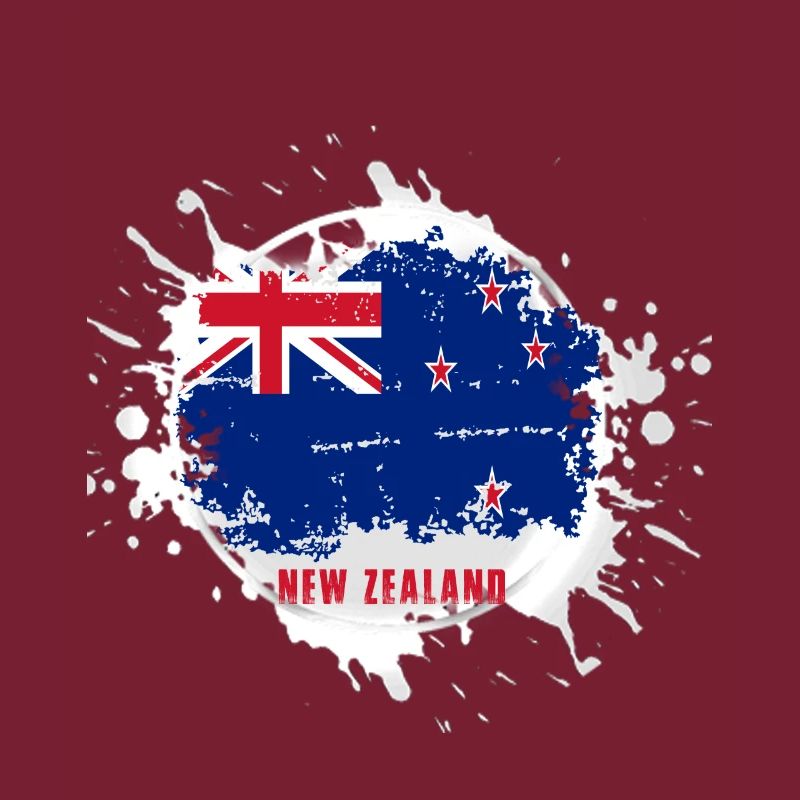 neuseeland Flagge mit Klecks