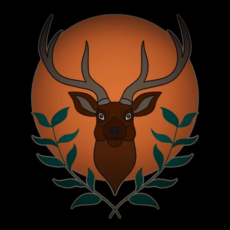 Rothirsch Geweih mit Hirschgeweih