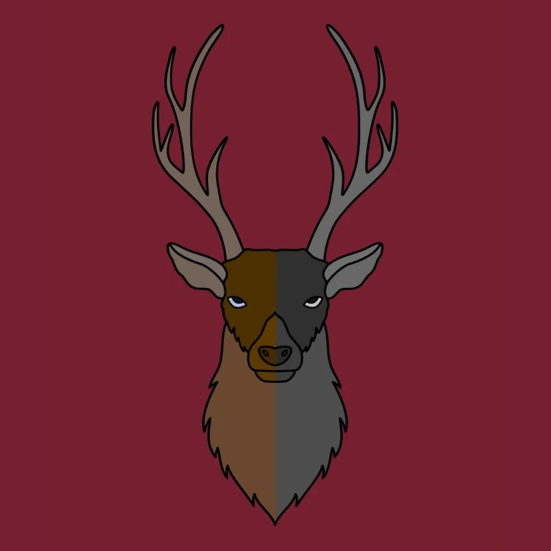 Bois de cerf rouge avec bois de cerf