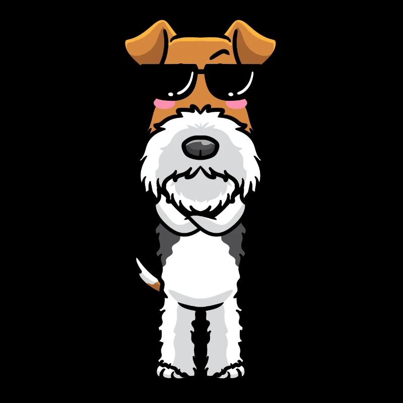 Foxterrier Drahthaar Hund Mit Sonnenbrille