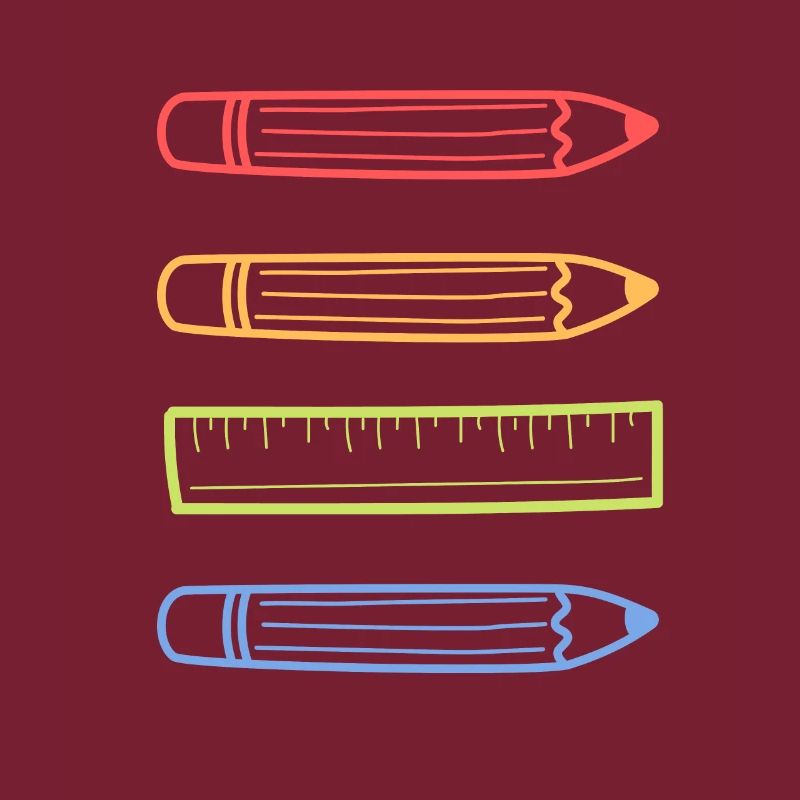 Pencils and vintage ruler
