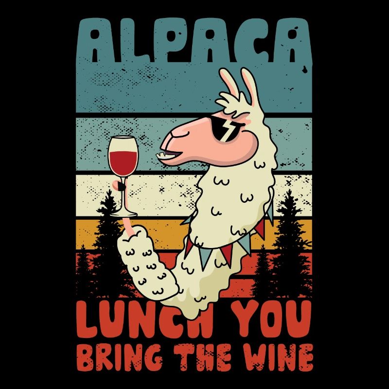 Déjeuner d’alpaga apporter le vin