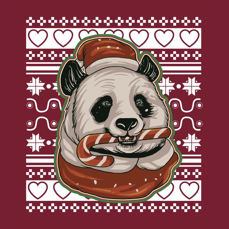 Pull de Noël moche Tshirt Weihnachten Panda