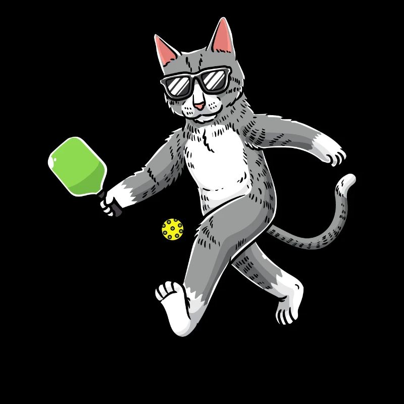 Cat plays pickleball