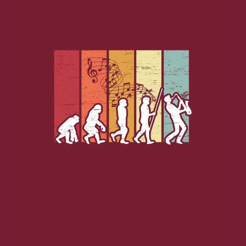Human Evolution Saxophone Musicien de Jazz
