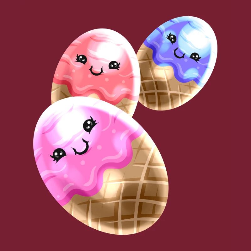 Painted Eggs Like Ice Cream Cones For Easter