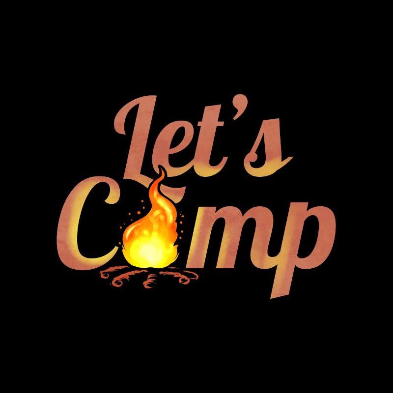 Logo Let's Camp On Camp Fire On Camping