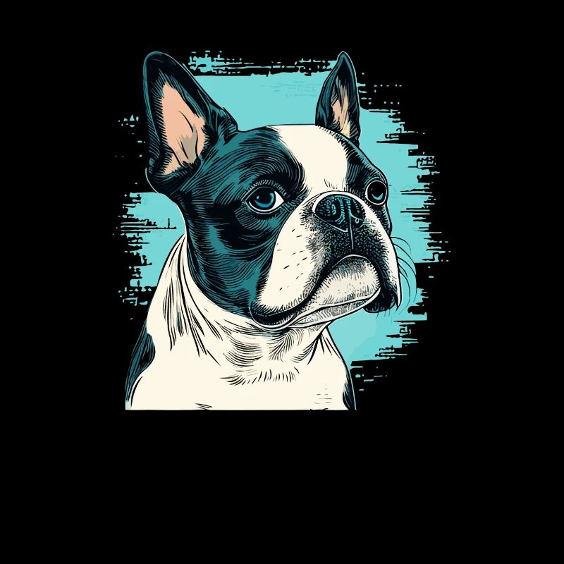 Style de bande dessinée Boston terrier