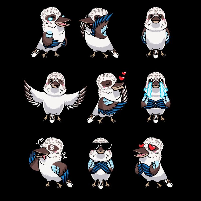 Laughing Hans Vogel Jägerliest Kawaii Emoticon