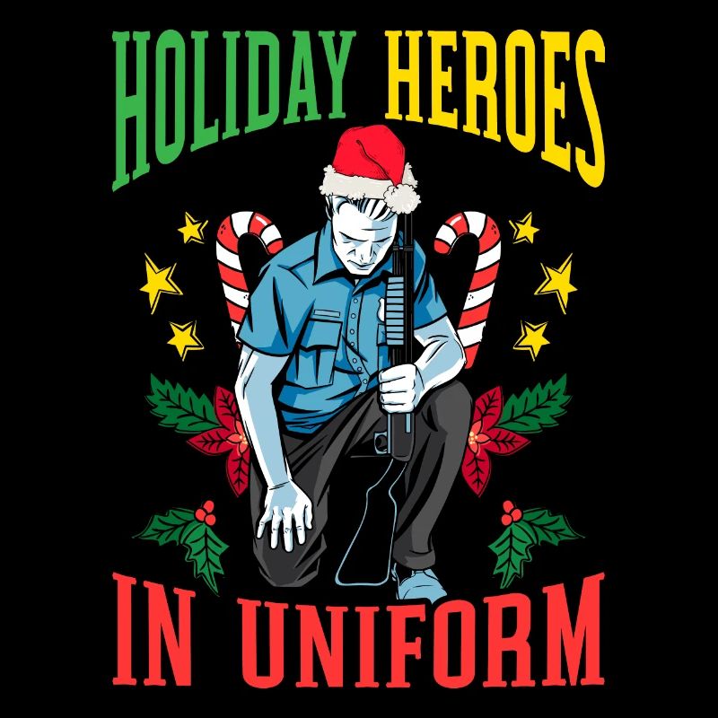Feiertagshelden in Uniform Weihnachtsmann Polizei