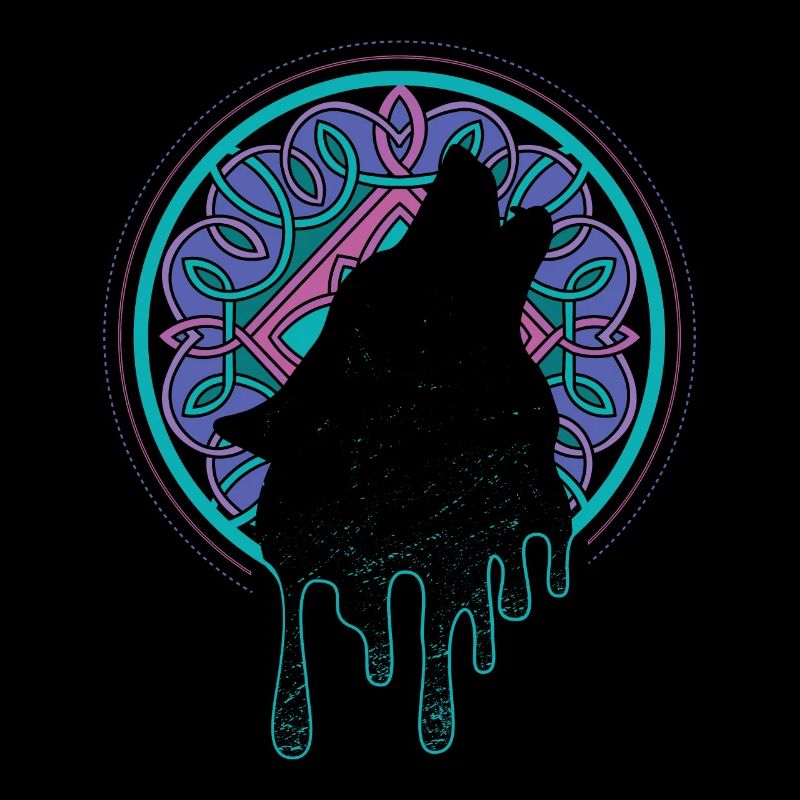 Wolf Wolves Moon Winking Medieval Warrior