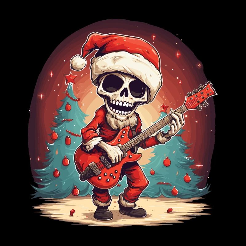 lustiger Santa Skelett Weihnachtsmann e-Gitarre