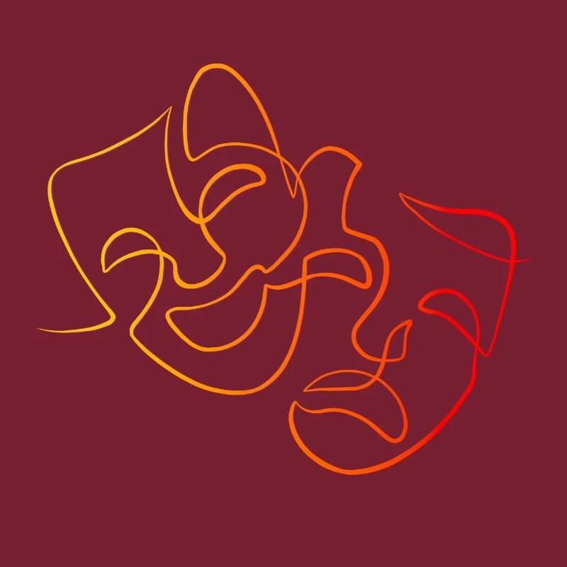 Linework masques de théâtre