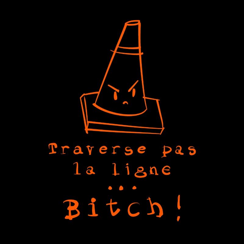 Traverse pas la ligne ! Cône de signalisation