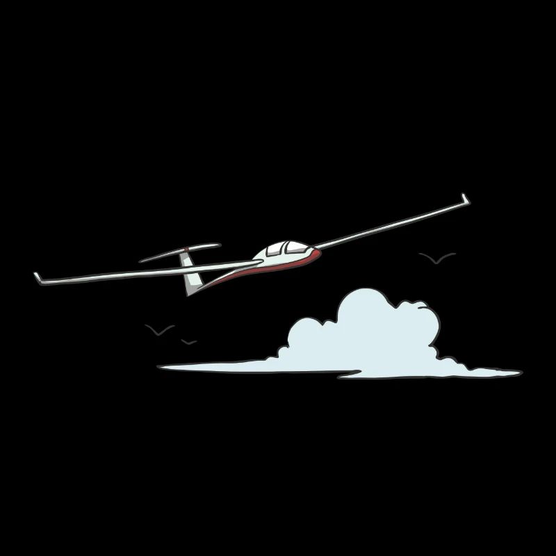 Glider pilot flying above the clouds