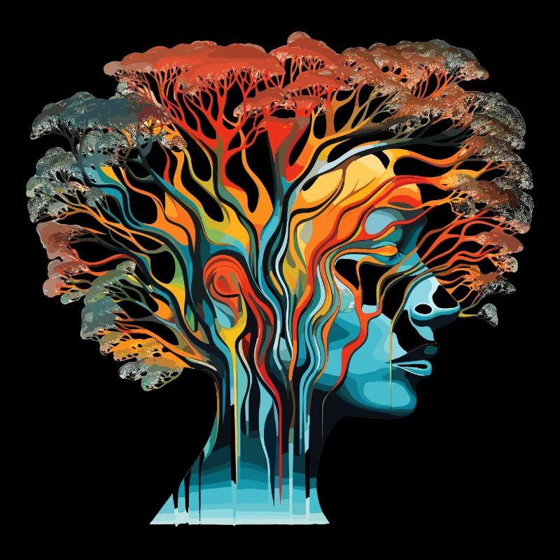 Optische Täuschung Kopf-Baum