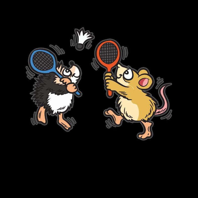 Igel Badminton Humor Cartoon Comic Kinder