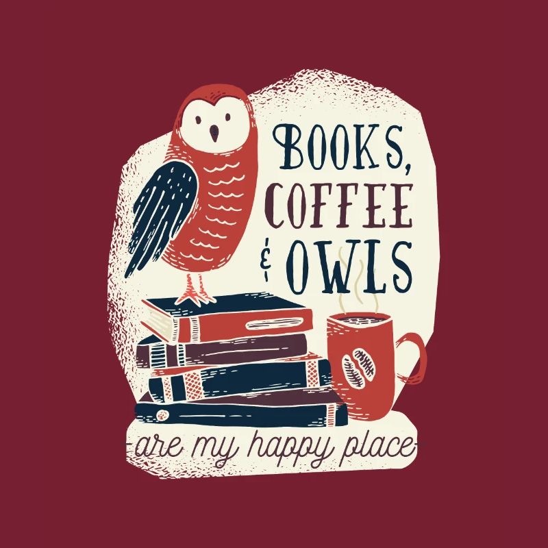 Bücher Kaffee und Eulen