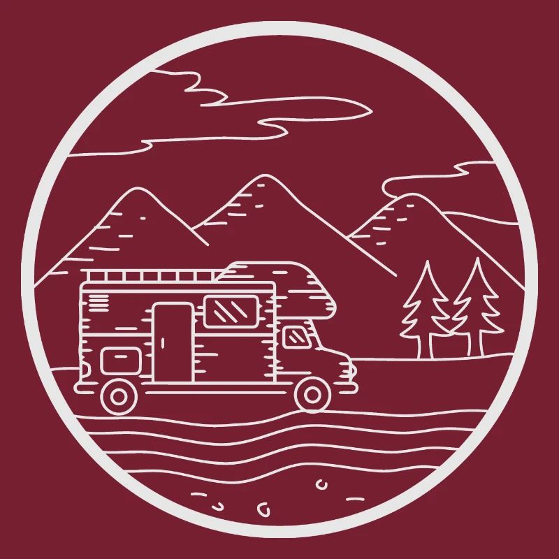 Camper mit wohnmobil und wohnwagen geschenkidee